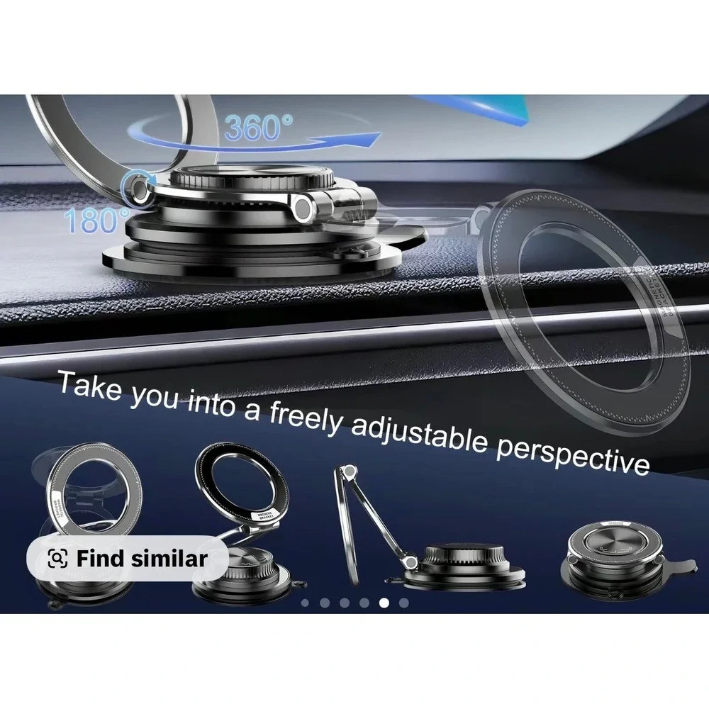 Universal Magnetic Car‎ Phone Mount Holder USB Charging 360 Rotation